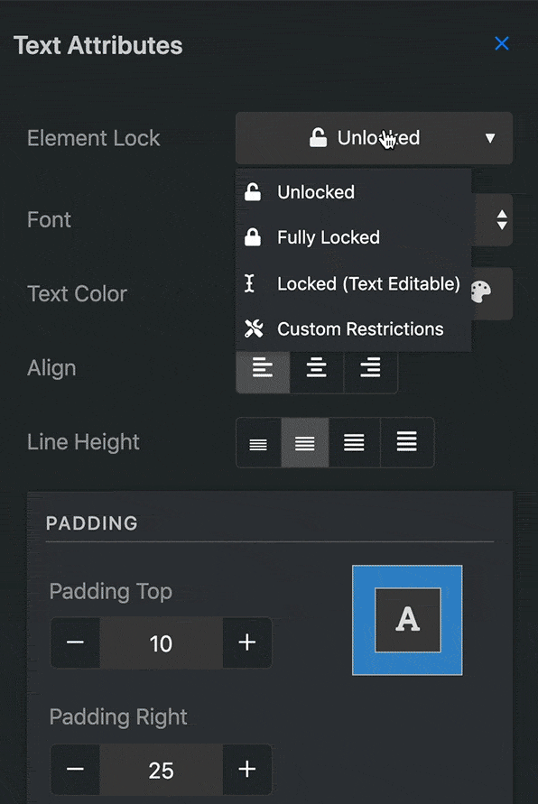 Gif of brand controls