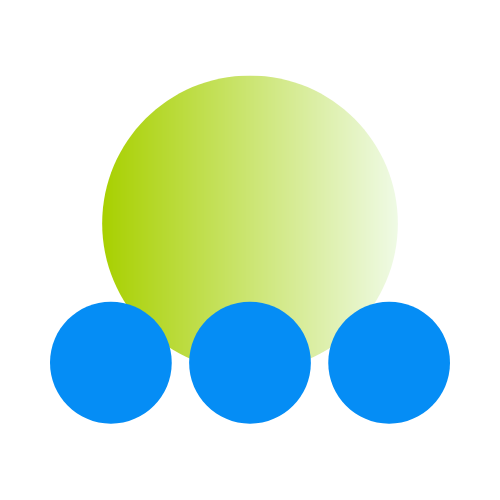 Green dot and 3 Blue dots Icon