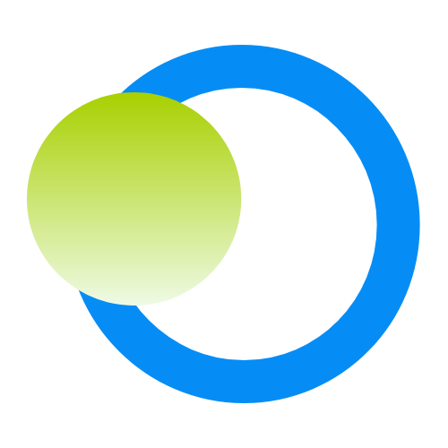 Small green dot and Blue circle Icon