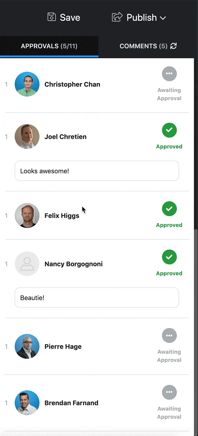 Gif of Customers using collaborate within Knak