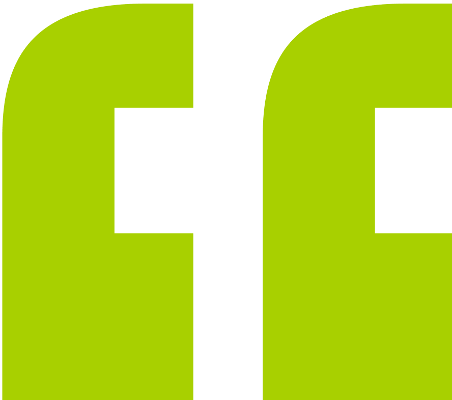 a green quotation mark