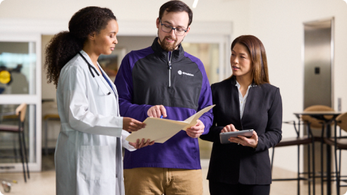 services team with medical professional