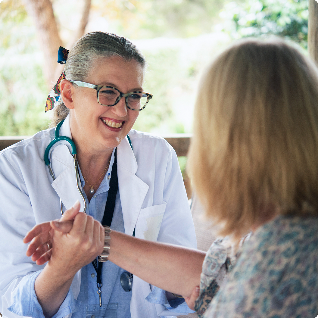 medical professional and patient