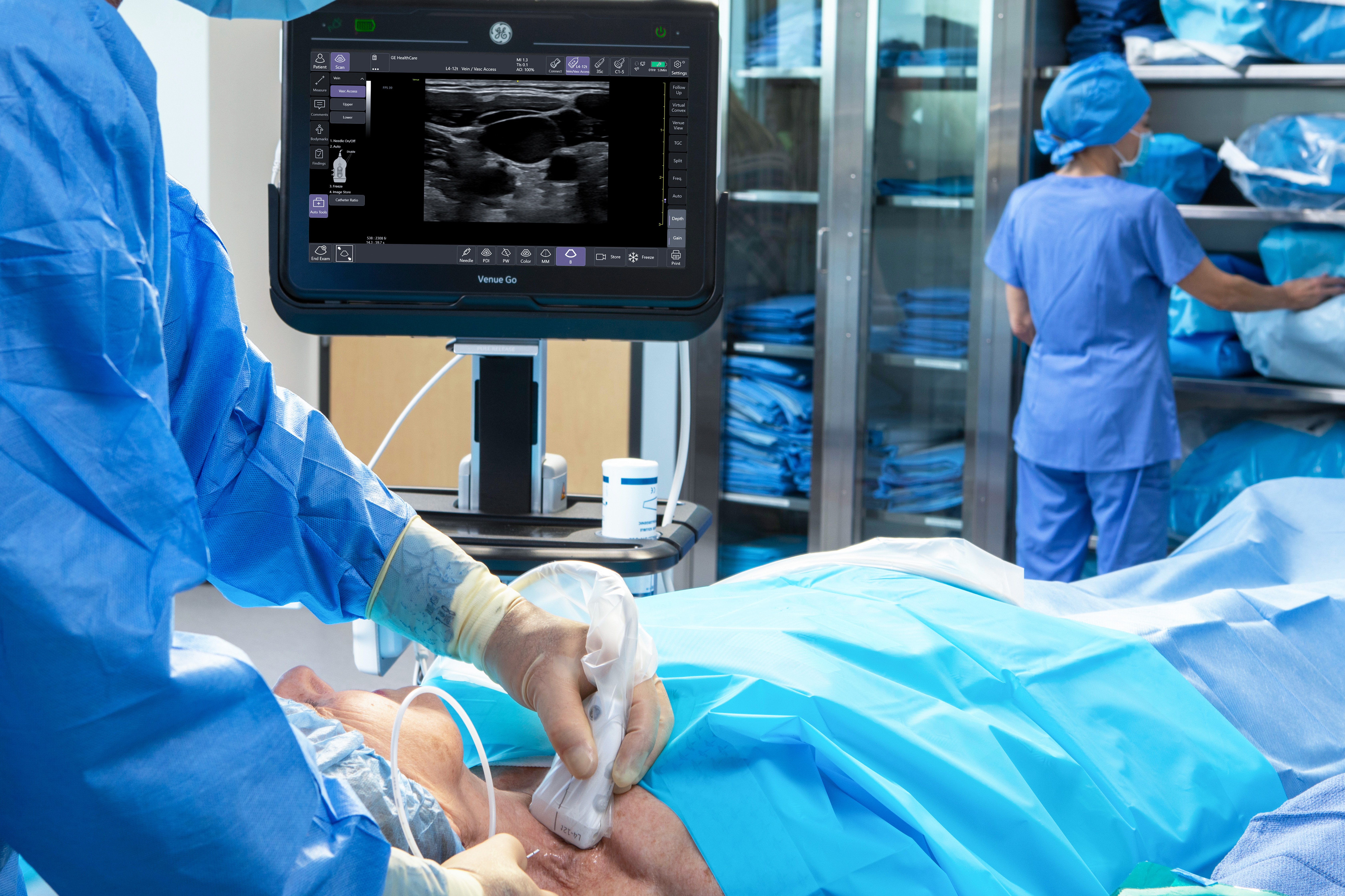 Medical professional performing ultrasound