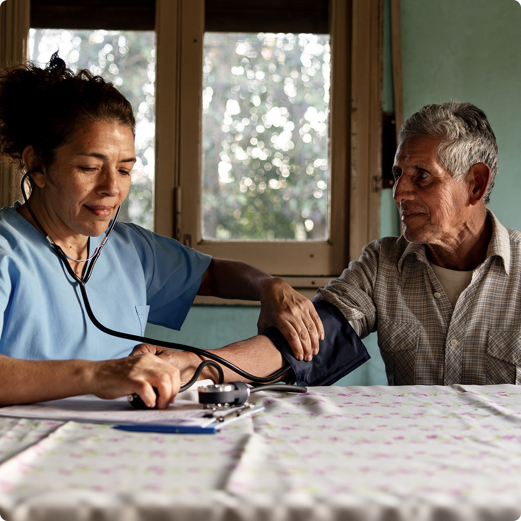medical professional and patient
