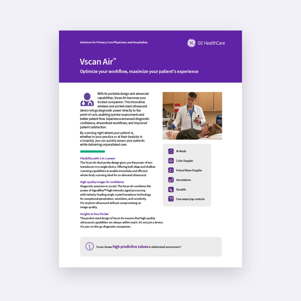 Vscan Air sales sheet
