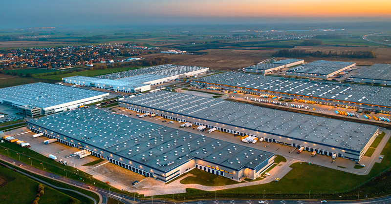 overhead shot of a distribution facility