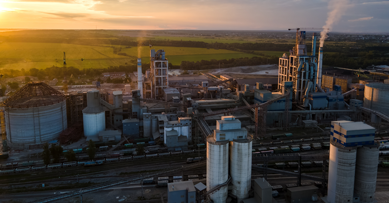Overhead shot of a manufacturing facility