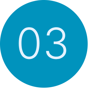 Blue circle with the number 03 in white text.