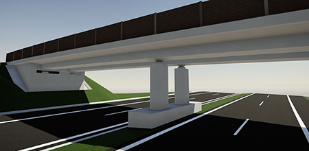 Stahlbeton-Verbund-Brücke im Tekla Visualizer