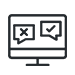 Icon Computer-Bildschirm mit zwei Sprechblasen