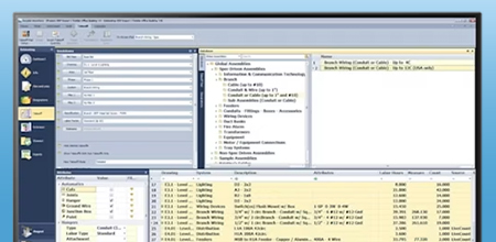 8 computer screens with Trimble estimating & takeoff products