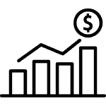 Icon depicting a graph going up