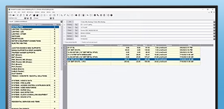 8 computer screens with Trimble estimating & takeoff products