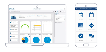 ProjectSight desktop and mobile app illustrations