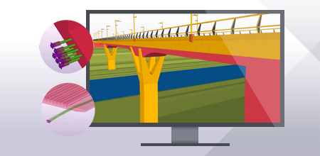 Brückenmodell auf Computer-Bildschirm