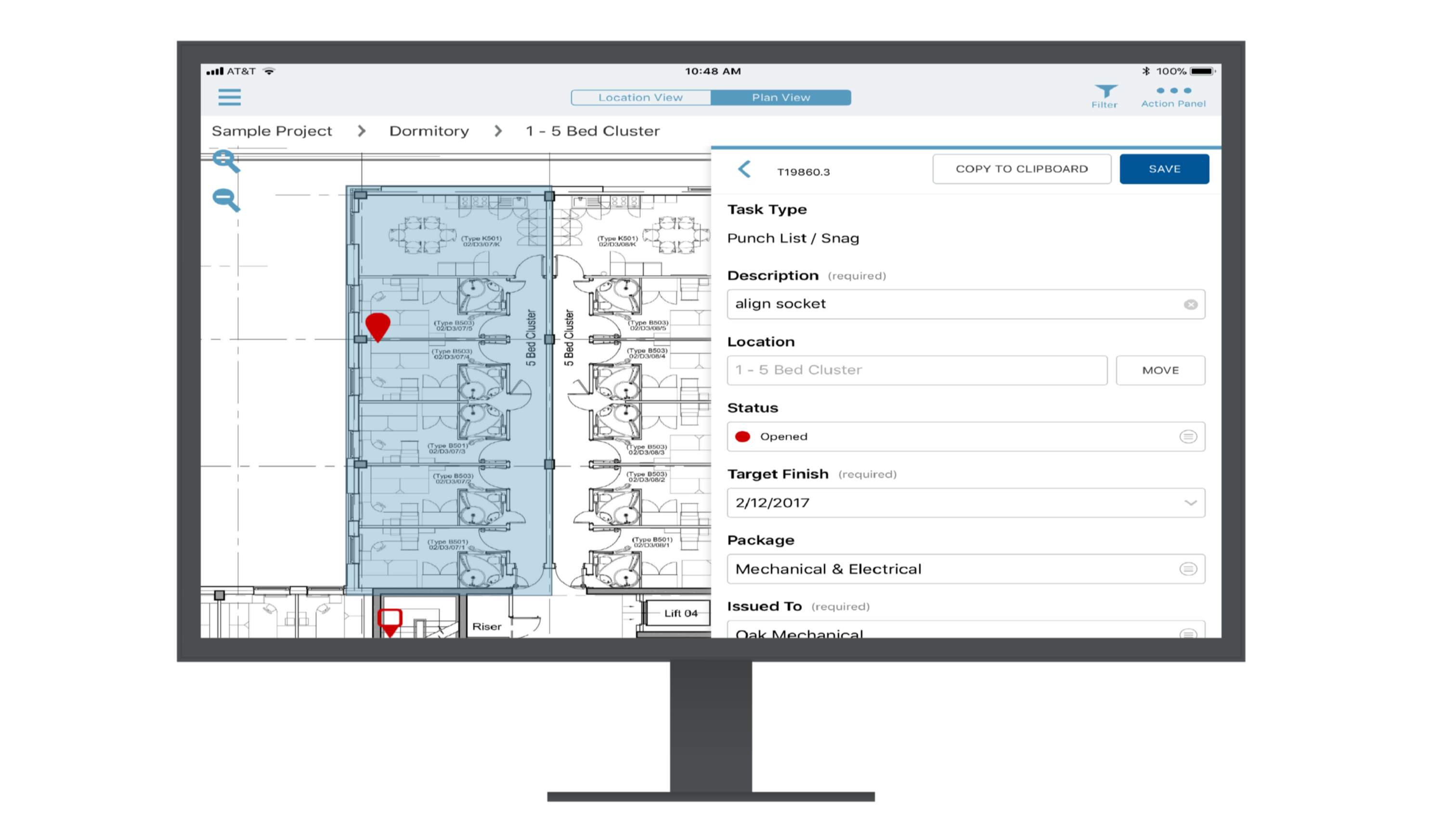 Computer met Trimble Viewpoint Field View