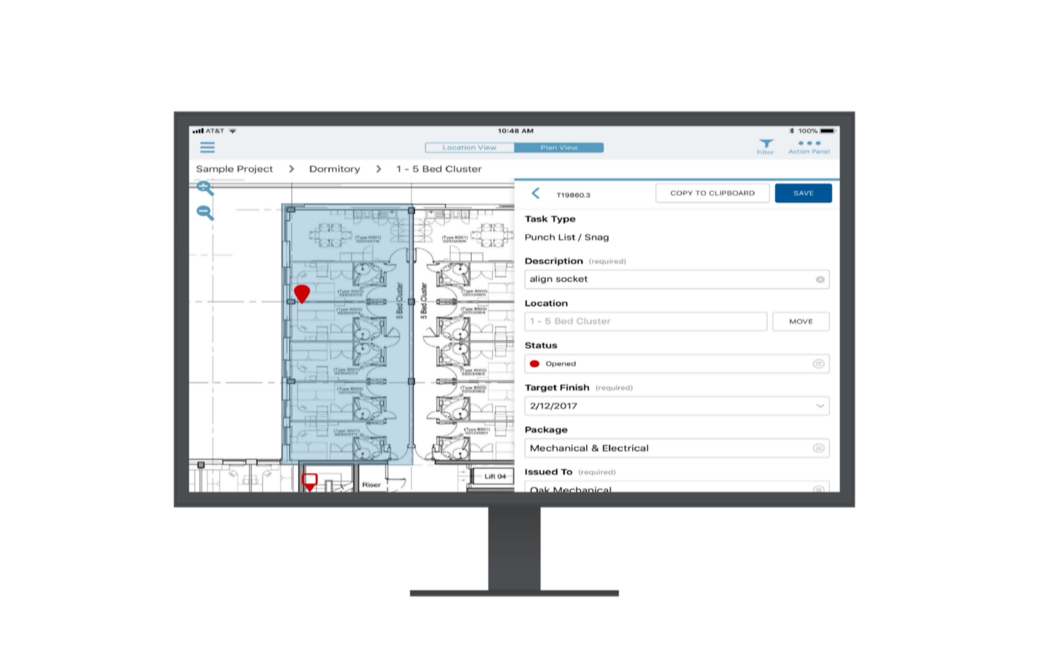 Computer met Trimble Viewpoint Field View