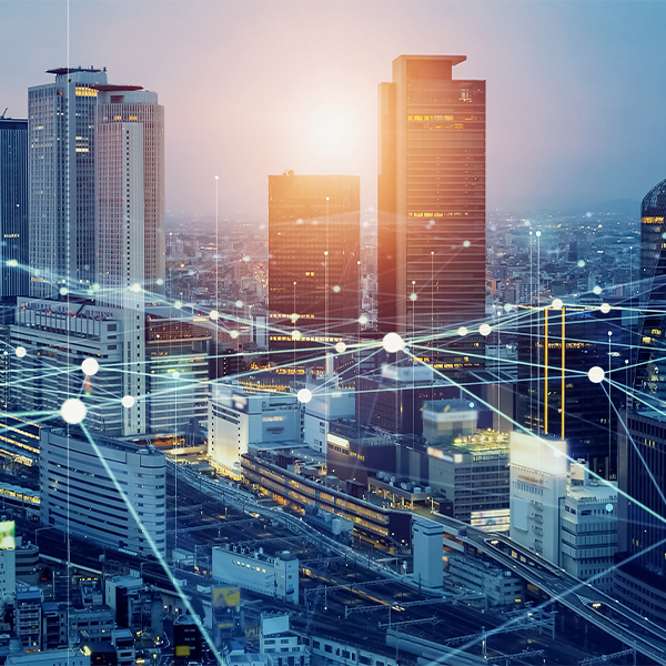 Connected construction city landscape