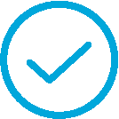 A blue checkmark inside a circle.
