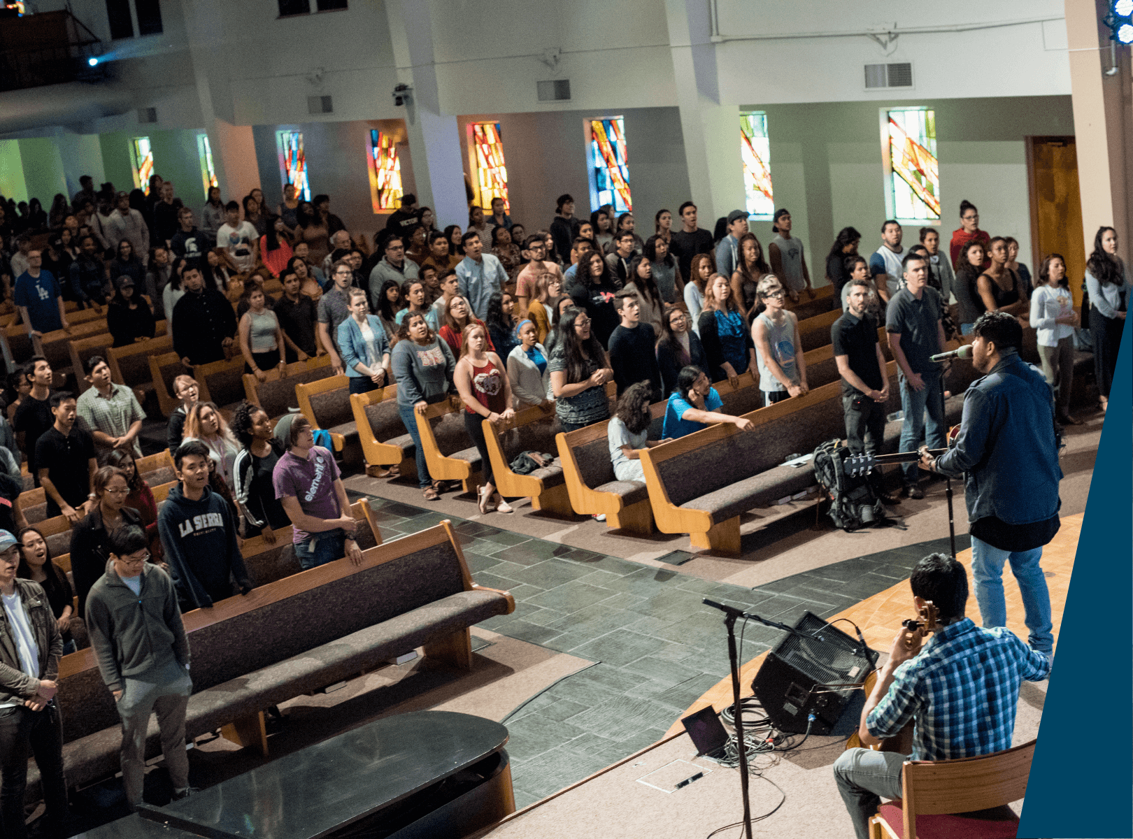 Students in chapel.