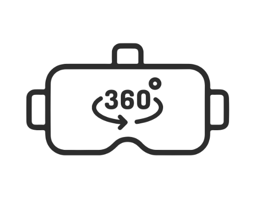 A graphic of a virtual reality headset.