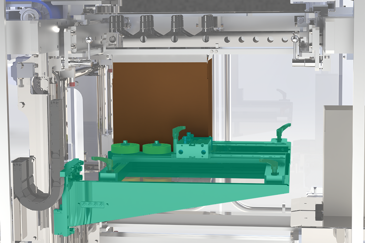 3D render of servo case lift feature