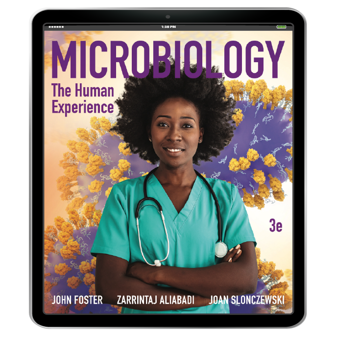 Microbiology book cover in iPad