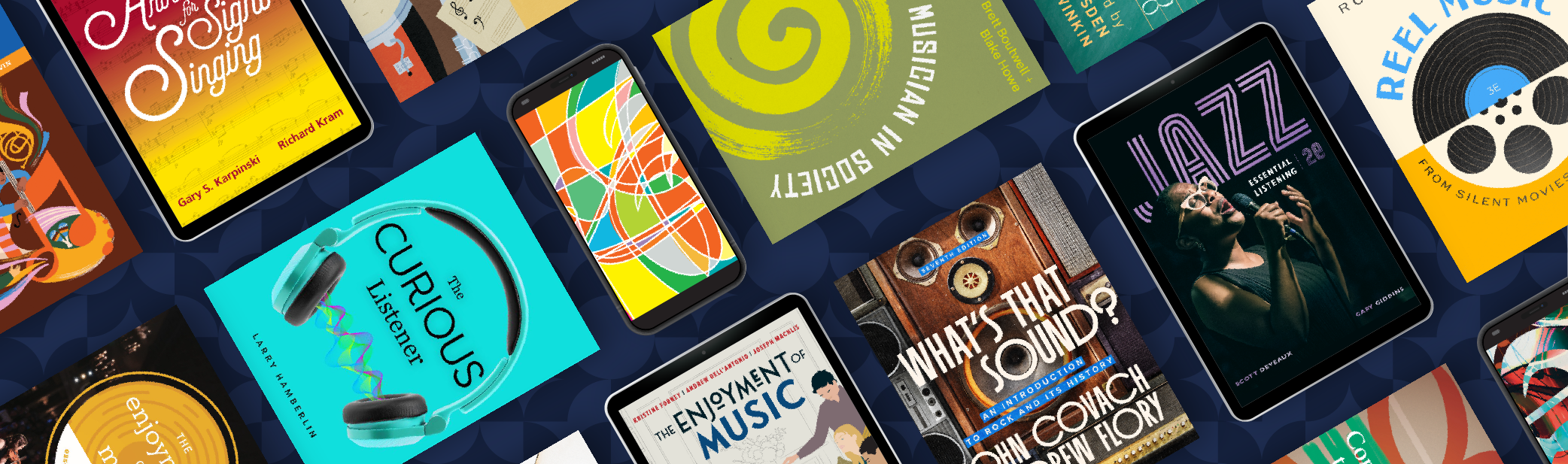 Collage of music titles