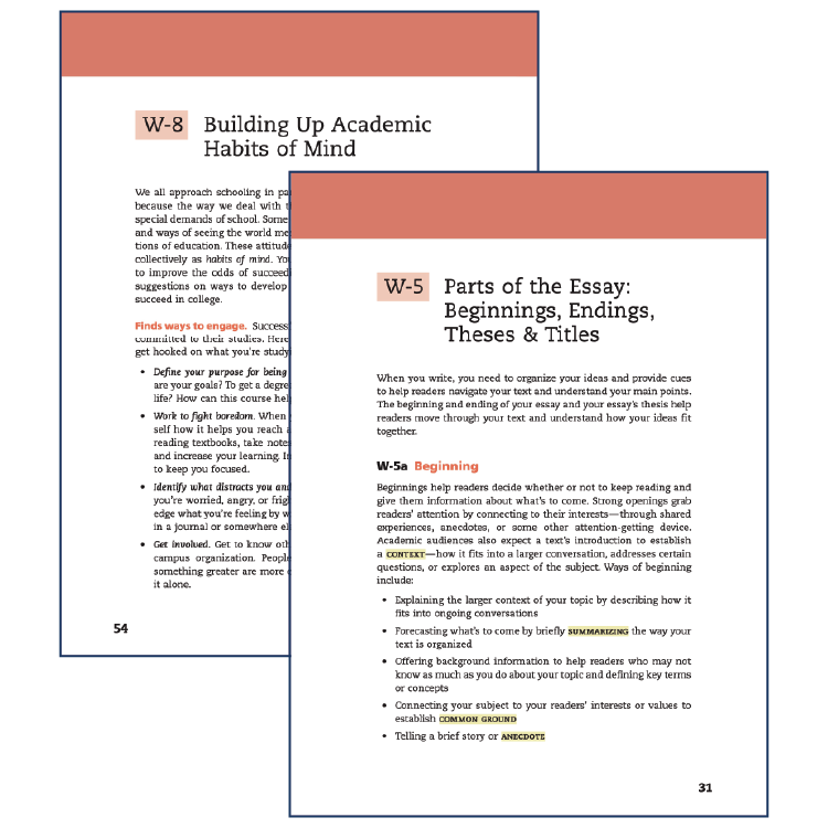 Chapter advice examples