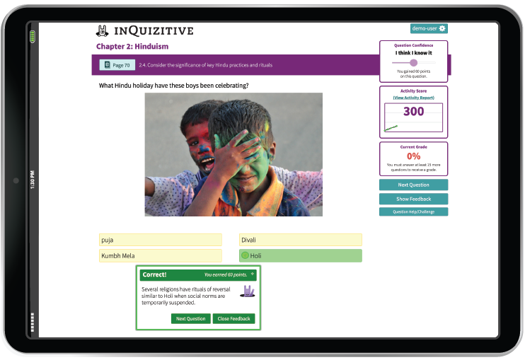 InQuizitive example in iPad