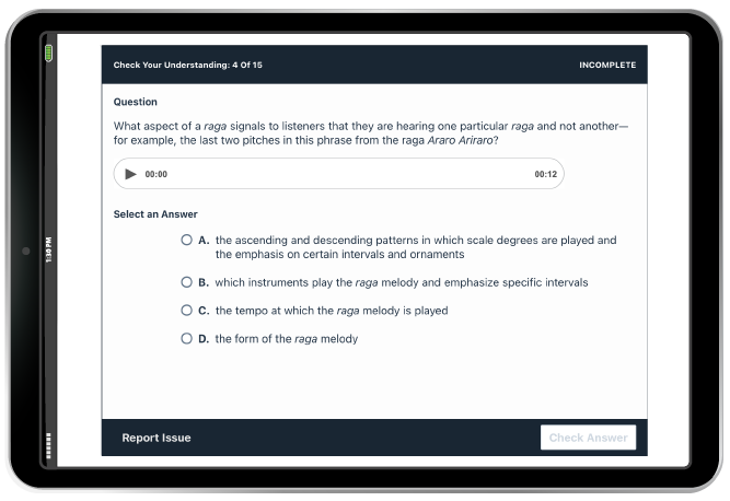 Check Your Understanding question in iPad