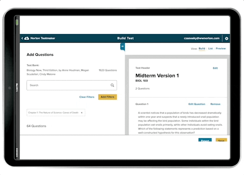 Norton Testmaker GIF in iPad