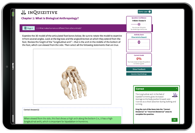 InQuizitive example in iPad