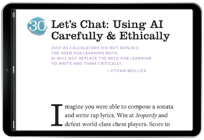 Chapter 30 Opener: Using AI Carefully & Ethically in iPad