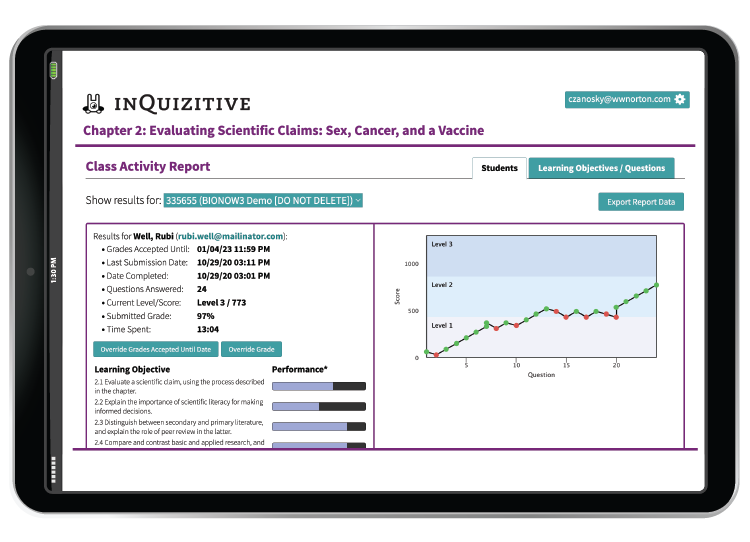 InQuizitive example in iPad