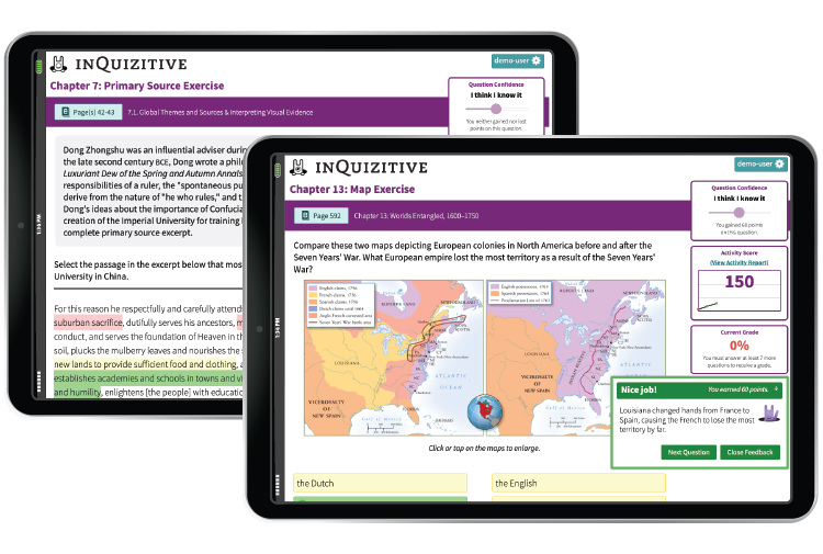 Primary Source and Map Exercises examples in iPad