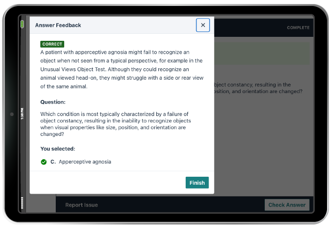 Answer Feedback in iPad