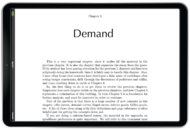 Instructor's Manual Ch.6 "Demand" in an ipad.