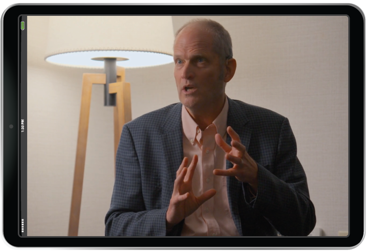 Screenshot of video of Stephen Prothero