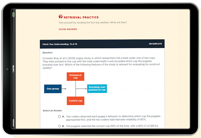 Check Your Understanding question in iPad