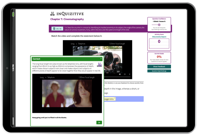 InQuizitive example in iPad