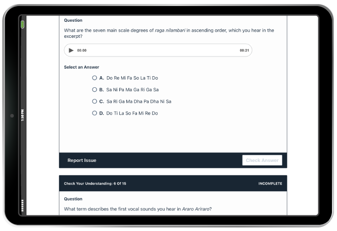 Check Your Understanding question in iPad