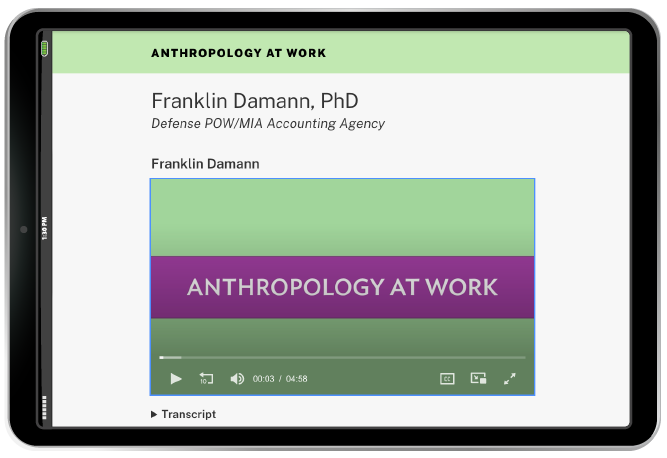 Anthropology At Work example in iPad