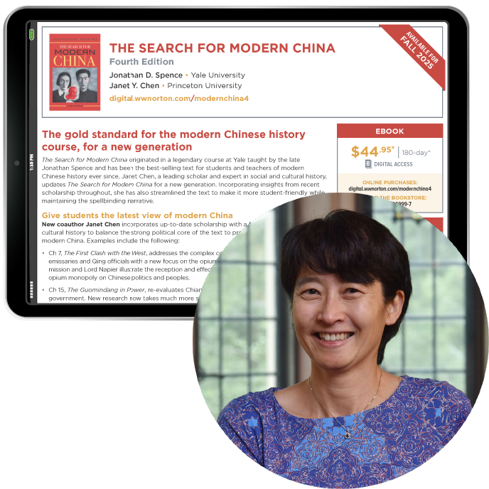 Advantage handout in iPad with Janet Chen author photo