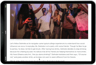 Ebook interactive example GIF in iPad
