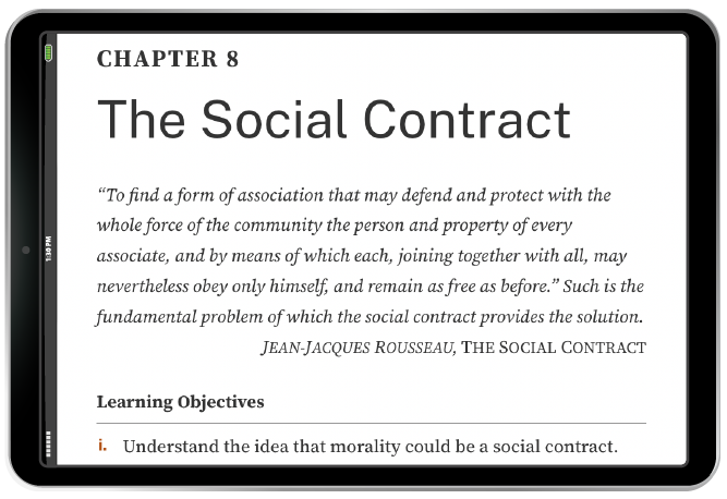 The Social Contract chapter opener in iPad