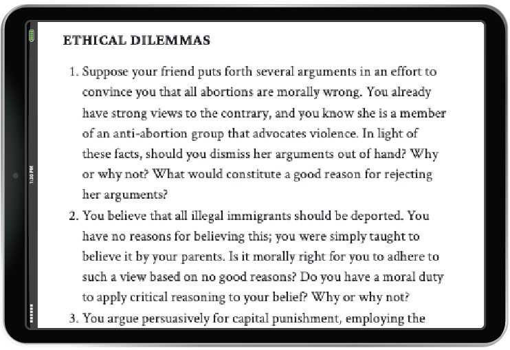 Ethical Dilemmas chapter in iPad