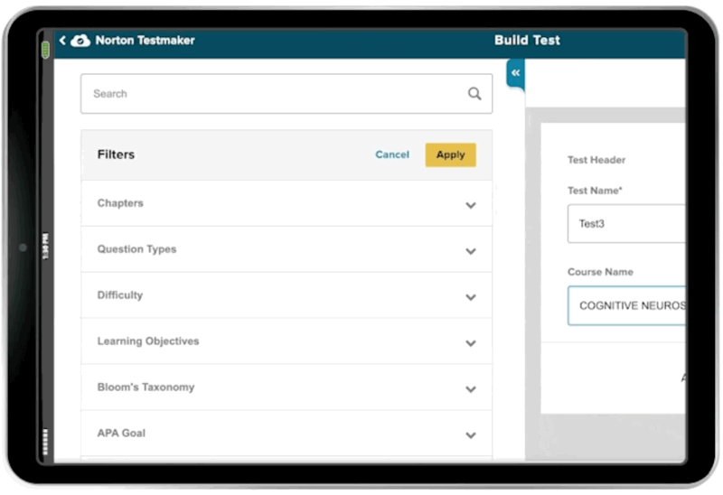 Testmaker example in iPad