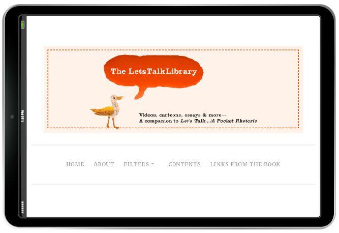 LetsTalkLibrary homepage in iPad
